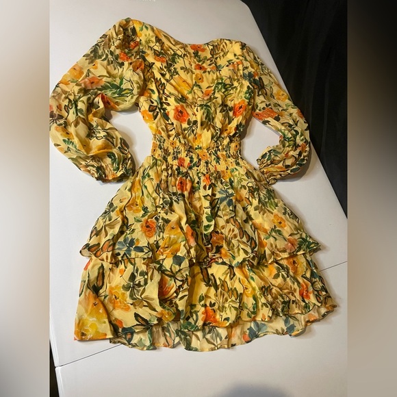 Rays for Days Laurel Dress with Creamy Yellow Floral and Cutout, size womens‎ XS - Picture 5 of 6